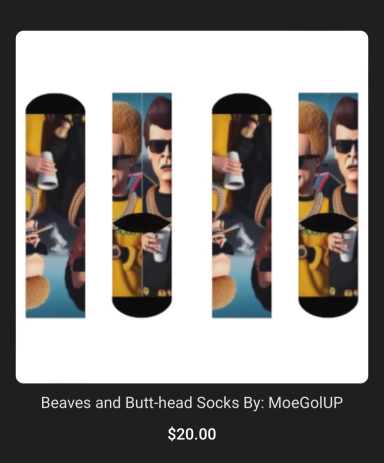 Socks featuring Beavis and Butt-Head in colorful, playful patterns.